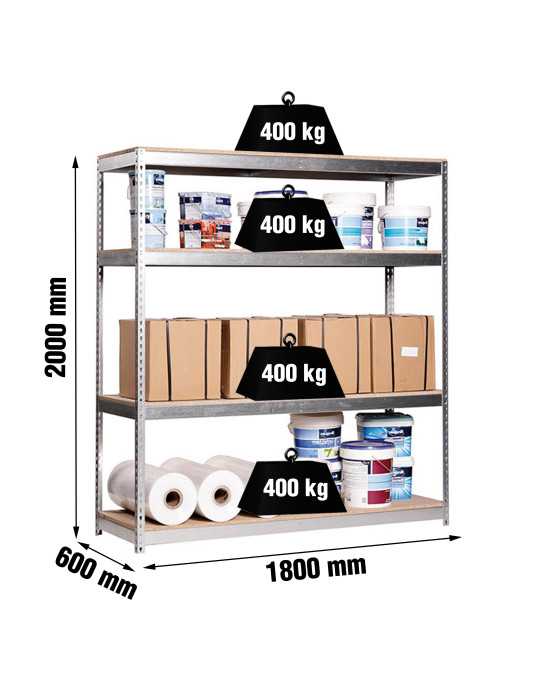 Estanteria 2000x1800x600 ECOFORTE 1806/4 CHIPBOARD GALVA/MADERA marca SIMONRACK