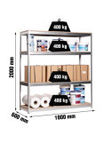 Estanteria 2000x1800x600 ECOFORTE 1806/4 CHIPBOARD GALVA/MADERA marca SIMONRACK