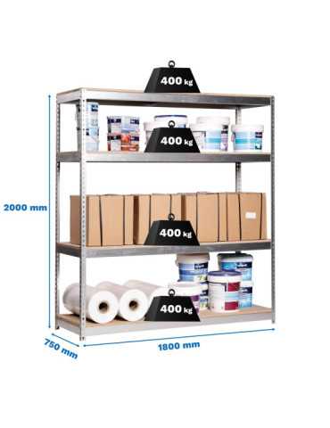Estanteria 2000x1800x750 ECOFORTE 1807/4 CHIPBOARD GALVA/MADERA marca SIMONRACK