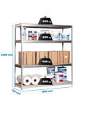 Estanteria 2000x1800x750 ECOFORTE 1807/4 CHIPBOARD GALVA/MADERA marca SIMONRACK