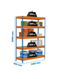 Estanteria 2000x1200x600 BRICOFORTE 1206/5 CHIPBOARD AZUL/NARANJA/MADER marca SIMONRACK