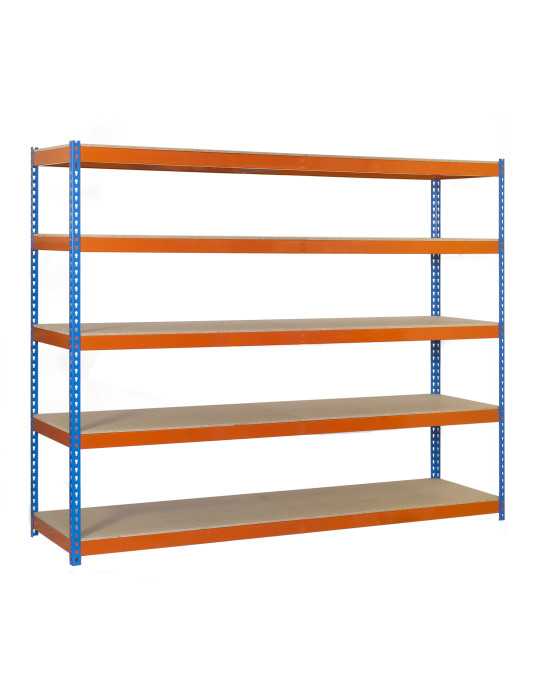 Estanteria 2000x1800x450 ECOFORTE 1804/5 CHIPBOARD AZUL/NARANJA/MADERA marca SIMONRACK