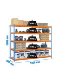 Estanteria 2000x1800x600 ECOFORTE 1806/5 CHIPBOARD AZUL/NARANJA/MADERA marca SIMONRACK