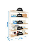 Estanteria 2000x1800x600 ECOFORTE 1806/5 CHIPBOARD BLANCO/MADERA marca SIMONRACK