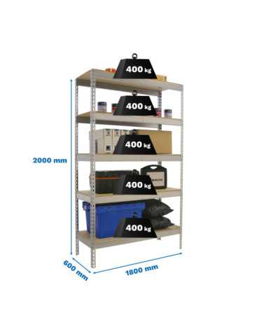Estanteria 2000x1800x600 ECOFORTE 1806/5 CHIPBOARD GALVA/MADERA marca SIMONRACK