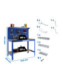 Banco trabajo 1445x1510x610 PACK SIMONWORK BT3 1500 AZUL/MAD+ 9ACCS marca SIMONRACK