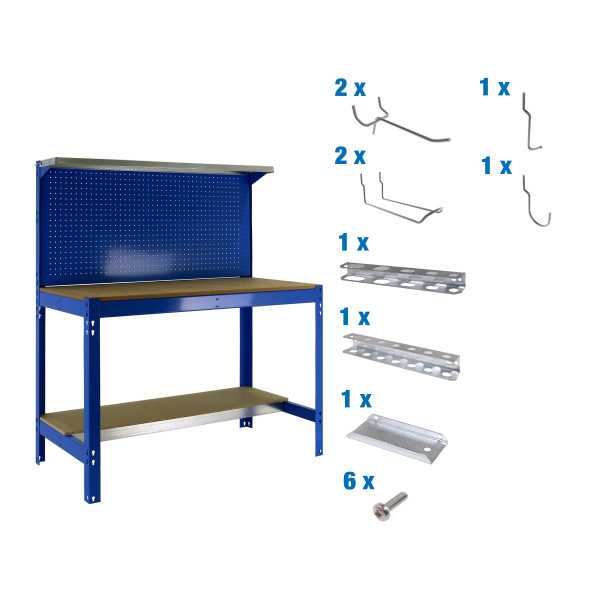 Banco trabajo 1445x1510x610 PACK SIMONWORK BT3 1500 AZUL/MAD+ 9ACCS marca SIMONRACK
