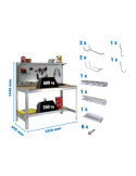 Banco trabajo 1445x1210x610 PACK SIMONWORK BT3 1200 GALVA/MAD+ 9ACCS marca SIMONRACK