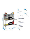 Banco trabajo 1445x910x610 PACK SIMONWORK BT3 900 GALVA/MAD+ 9ACCS marca SIMONRACK