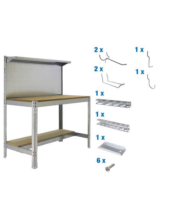 Banco trabajo 1445x910x610 PACK SIMONWORK BT3 900 GALVA/MAD+ 9ACCS marca SIMONRACK