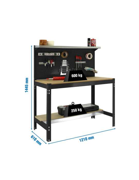 Banco trabajo 1445x1210x610 SIMONWORK BT3 1200 ANTRACITA/MADERA marca SIMONRACK