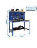 Banco trabajo 1445x1510x610 SIMONWORK BT3 1500 AZUL/MADERA marca SIMONRACK