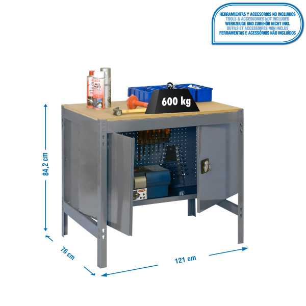 Banco trabajo 842x1210x760 SIMONWORK BT0 CABINET 1200 GRIS/MADERA marca SIMONRACK