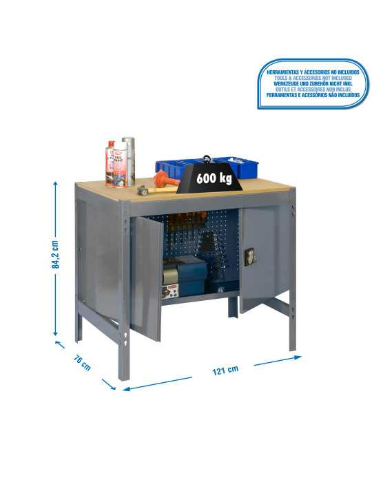 Banco trabajo 842x1210x760 SIMONWORK BT0 CABINET 1200 GRIS/MADERA marca SIMONRACK