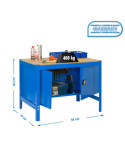 Banco trabajo 842x910x610 SIMONWORK BT0 CABINET 900 AZUL/MADERA marca SIMONRACK