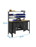 Banco trabajo 842x910x610 SIMONWORK BT1 CABINET 900 ANTRACITA/MADERA marca SIMONRACK