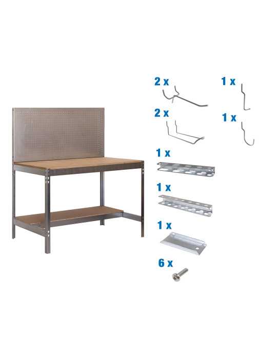Banco trabajo 1445x1210x610 PACK SIMONWORK BT2 1200 GALVA/MAD+ 9ACCS marca SIMONRACK