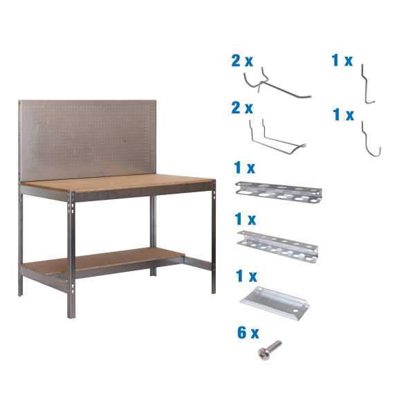 Banco trabajo 1445x910x610 PACK SIMONWORK BT2 900 GAL/MAD+ 9ACCS marca SIMONRACK