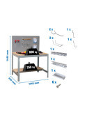 Banco trabajo 1445x1210x610 PACK SIMONWORK BT2 1200 GRIS/MAD+ 9ACCS marca SIMONRACK