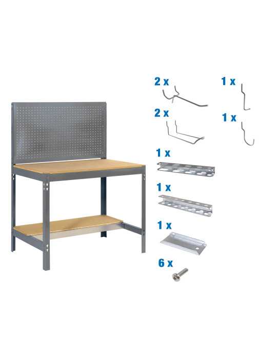 Banco trabajo 1445x910x610 PACK SIMONWORK BT2 900 GRIS/MAD+ 9ACCS marca SIMONRACK