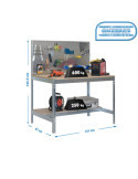Banco trabajo 1445x1210x610 SIMONWORK BT2 1200 GALVA/MADERA marca SIMONRACK