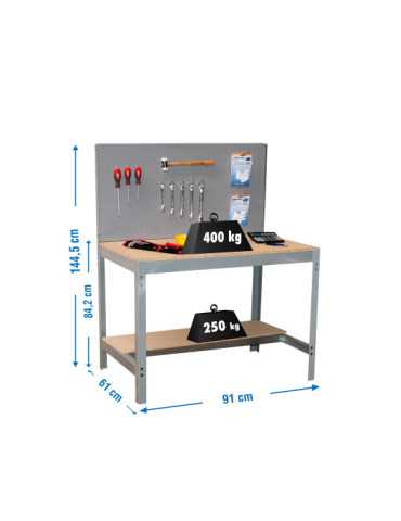 Banco trabajo 1445x910x610 SIMONWORK BT2 900 GRIS/MADERA marca SIMONRACK