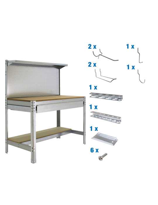 Banco trabajo 1445x1510x610 PACK SIMONWORK BT3 BOX 1500 GALVA/MAD+ 9ACCS marca SIMONRACK