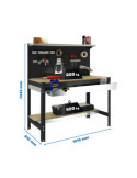 Banco trabajo 1445x1510x610 SIMONWORK BT3 BOX 1500 ANTRACITA/MADERA marca SIMONRACK