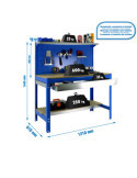 Banco trabajo 1445x1210x610 SIMONWORK BT3 BOX 1200 AZUL/MADERA marca SIMONRACK
