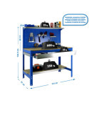 Banco trabajo 1445x1510x610 SIMONWORK BT3 BOX 1500 AZUL/MADERA marca SIMONRACK