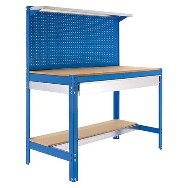 Banco trabajo 1445x1510x610 SIMONWORK BT3 BOX 1500 AZUL/MADERA marca SIMONRACK