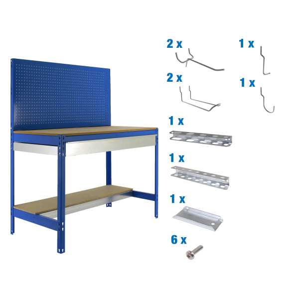 Banco trabajo 1445x1210x610 PACK SIMONWORK BT2 BOX 1200 AZUL/MAD+ 9ACCS marca SIMONRACK