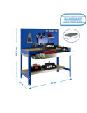 Banco trabajo 1445x910x610 SIMONWORK BT2 BOX 900 AZUL/MADERA marca SIMONRACK