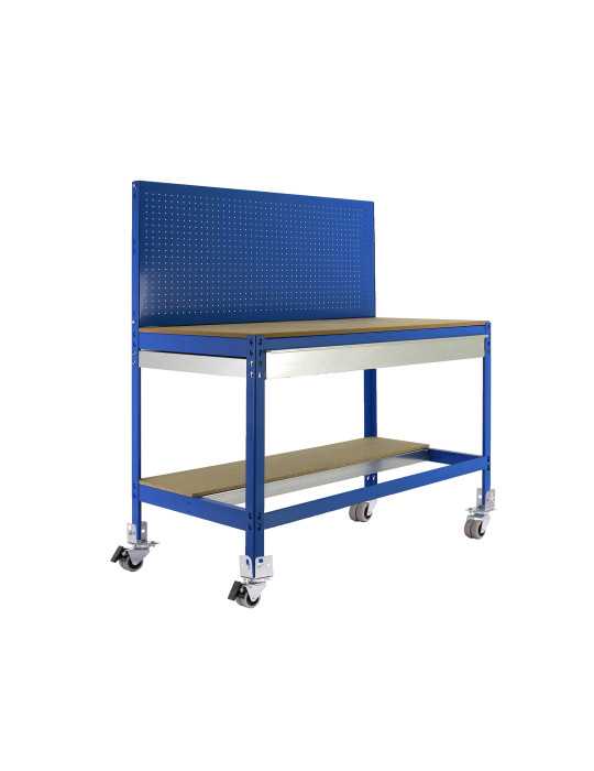 Banco trabajo 1520x1210x610 SIMONWORK MOBILE BT2 BOX 1200 AZUL/MADERA marca SIMONRACK