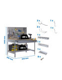 Banco trabajo 1445x910x610 PACK SIMONWORK BT2 BOX 900 GALVA/MAD+ 9ACCS marca SIMONRACK