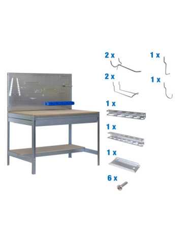 Banco trabajo 1445x910x610 PACK SIMONWORK BT2 BOX 900 GALVA/MAD+ 9ACCS marca SIMONRACK 2