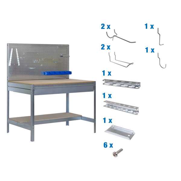 Banco trabajo 1445x910x610 PACK SIMONWORK BT2 BOX 900 GALVA/MAD+ 9ACCS marca SIMONRACK