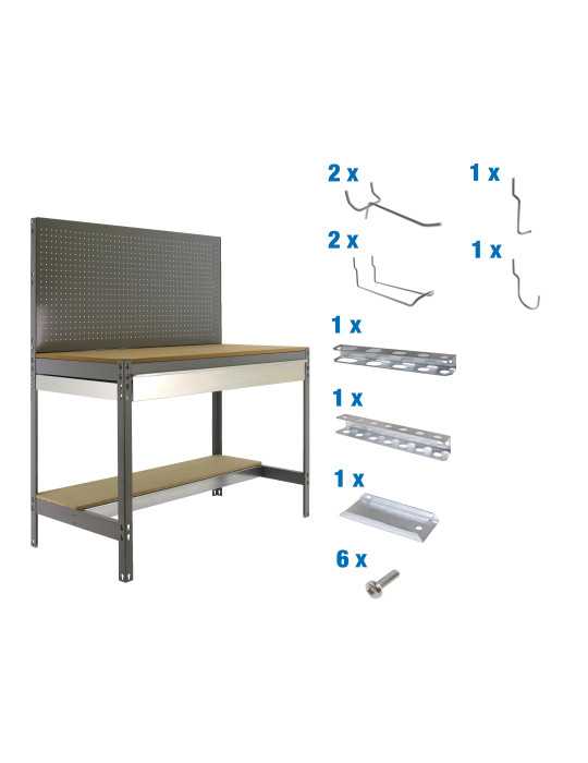 Banco trabajo 1445x1510x610 PACK SIMONWORK BT2 BOX 1500 GRIS/MAD+ 9ACCS marca SIMONRACK