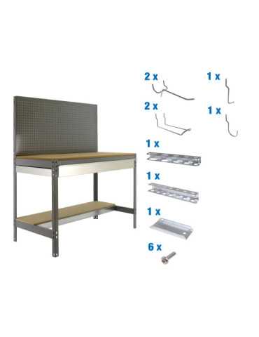 Banco trabajo 1445x910x610 PACK SIMONWORK BT2 BOX 900 GRIS/MAD+ 9ACCS marca SIMONRACK 2