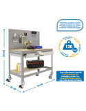 Banco trabajo 1520x910x610 SIMONWORK MOBILE BT2 BOX 900 GRIS/MADERA marca SIMONRACK