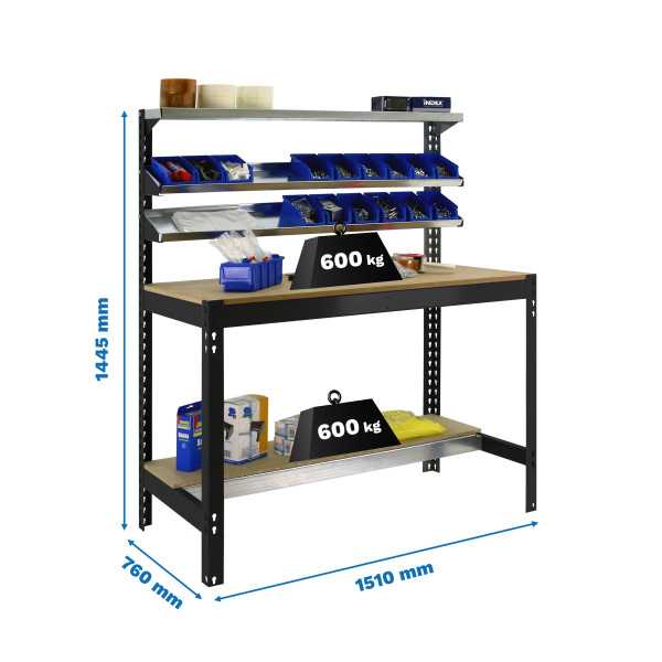 Banco trabajo 1445x1510x760 SIMONWORK BT1 1500 ANTRACITA/MADERA marca SIMONRACK