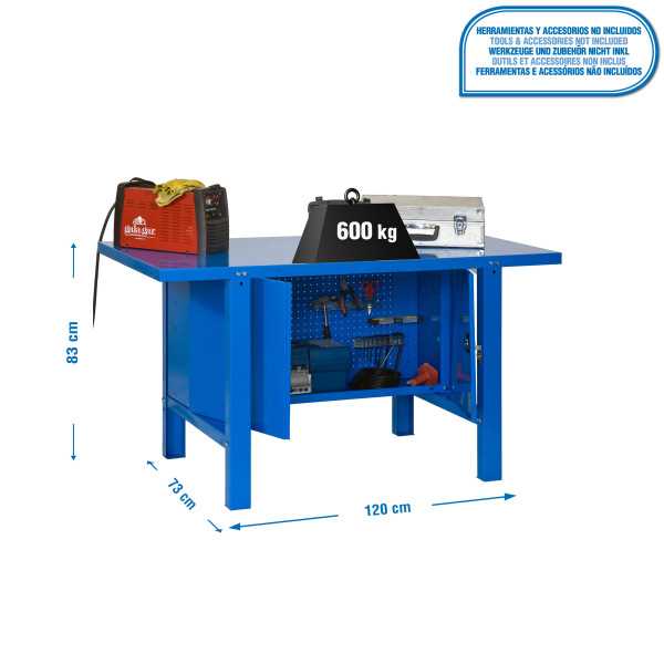 Banco trabajo 830x1200x730 SIMONWORK BT6 METAL CABINET 1200 AZUL marca SIMONRACK