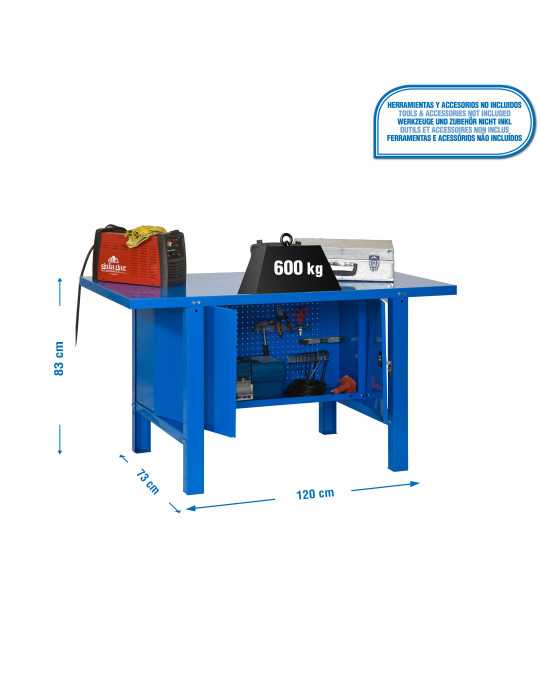 Banco trabajo 830x1200x730 SIMONWORK BT6 METAL CABINET 1200 AZUL marca SIMONRACK