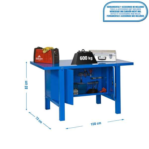 Banco trabajo 830x1500x730 SIMONWORK BT6 METAL CABINET 1500 AZUL marca SIMONRACK