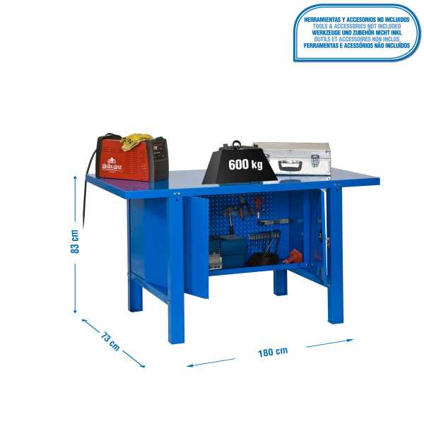 Banco trabajo 830x1800x730 SIMONWORK BT6 METAL CABINET 1800 AZUL marca SIMONRACK