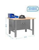 Banco trabajo 865x1200x750 SIMONWORK BT6 MDF CABINET 1200 GRIS/MADERA marca SIMONRACK