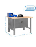 Banco trabajo 865x1800x750 SIMONWORK BT6 MDF CABINET 1800 GRIS/MADERA marca SIMONRACK