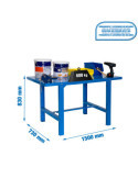 Banco trabajo 830x1500x730 SIMONWORK BT6 METAL 1500 AZUL marca SIMONRACK