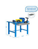 Banco trabajo 830x1500x730 SIMONWORK BT6 METAL 1BOX 1500x735 AZUL marca SIMONRACK