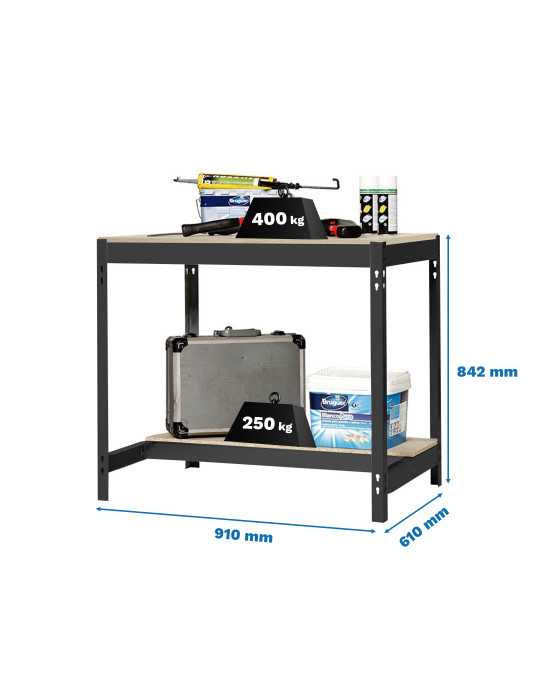 Banco trabajo 842x910x610 SIMONWORK BT0 900x600 ANTRACITA/MADERA marca SIMONRACK